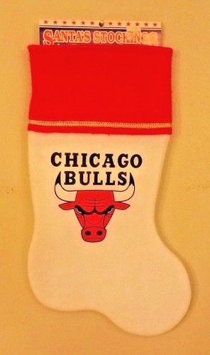 New Vintage 1997 Chicago Bulls Christmas Stocking Team Logo NBA Champions Rare - Picture 3 of 4