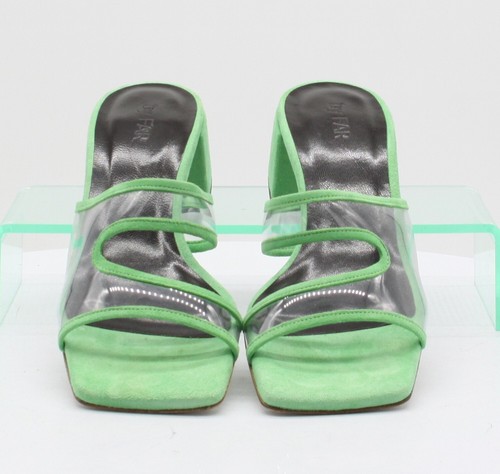 BY FAR WOMENS LEATHER SANDALS BLOCK HEEL MULES UK 5 EU 38 GREEN RRP £300 AD - Picture 8 of 10