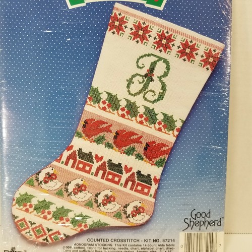 Good Shepherd Monogram Christmas Stocking Counted Cross Stitch Kit #87214 - Picture 3 of 8
