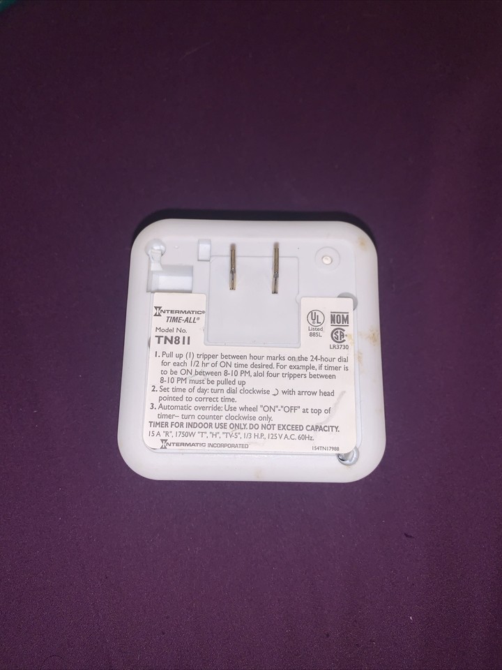 INTERMATIC Programmable Timer Time All Model No TN811 For Indoor Use Intermatic programmable timer time all model no tn811 for indoor use