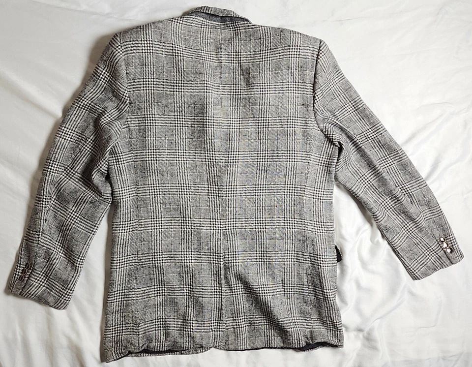 Blazer Bachrach Para Hombre Gris A Cuadros Talla 44 Abrigo Profesional SEDA Foto 4 de 4