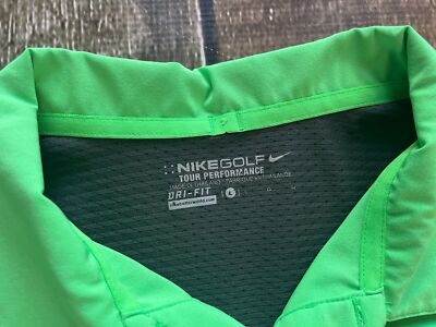 NIKE GOLF TOUR PERFORMANCE DRI-FIT POLO SHIRT GREEN GRAY MENS