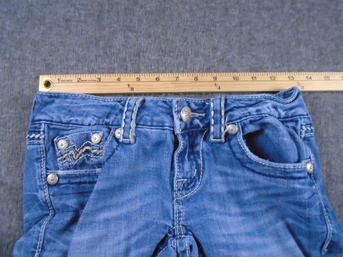 Miss Me Jeans Womens 26 Blue Boot Cut Thick Stitch Embroidered - Imagen 7 de 16