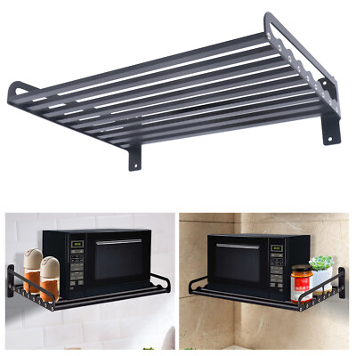 Kitchen Storage Shelf Wall-Mounted Microwave Rack Space Saving Holder