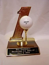 GOLF HOLE IN ONE TROPHY BALL HOLDER-FREE ENGRAVING!!! FREE SHIPPING!!!