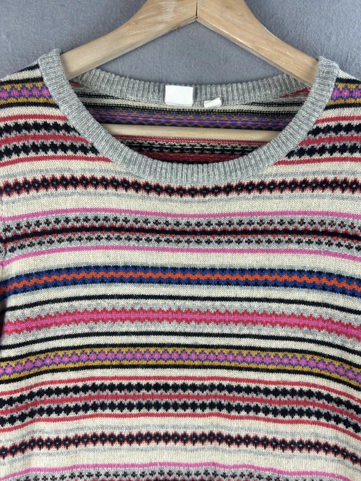 Suéter para mujer Gap mediano colorido a rayas Fair Isle Y2K años 90 tejido de lana merino Foto 2 de 4