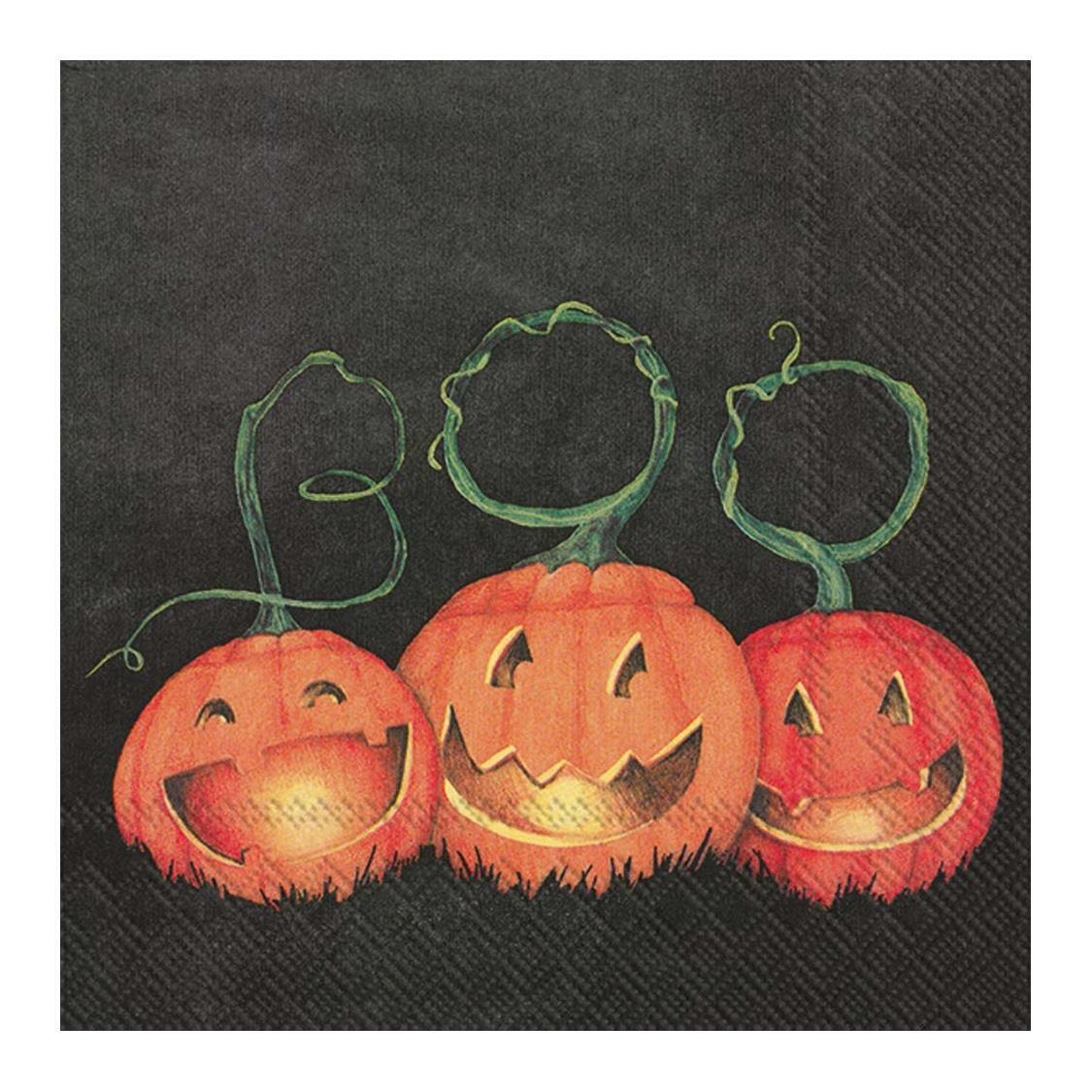 Pumpkin Paper Napkins Halloween Serviettes Disposable Spooky Party 20-Pack Boo