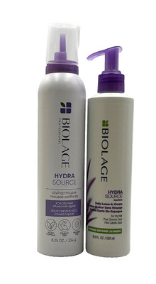 Biolage HydraSource Daily Leave-In Cream 8.5 fl.oz & Styling Mousse 8.25 oz