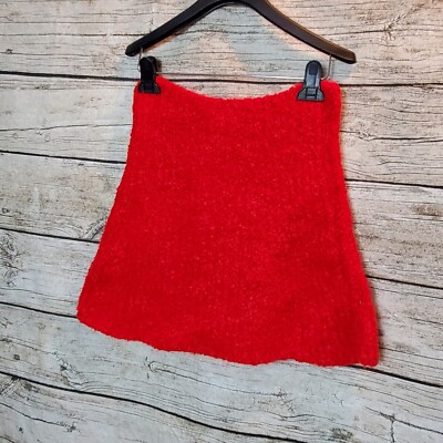 J. Jill Made In Italy Ruby Red Knit Mini Skirt Size One Size NWT 