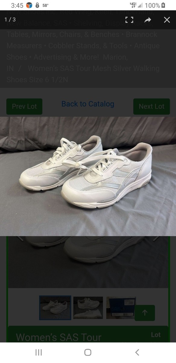 SAS Women's Tour Mesh Leather Walking Shoes - Silver, Size 7.5 Medium, Medicare & Diabetic Approved - View #4