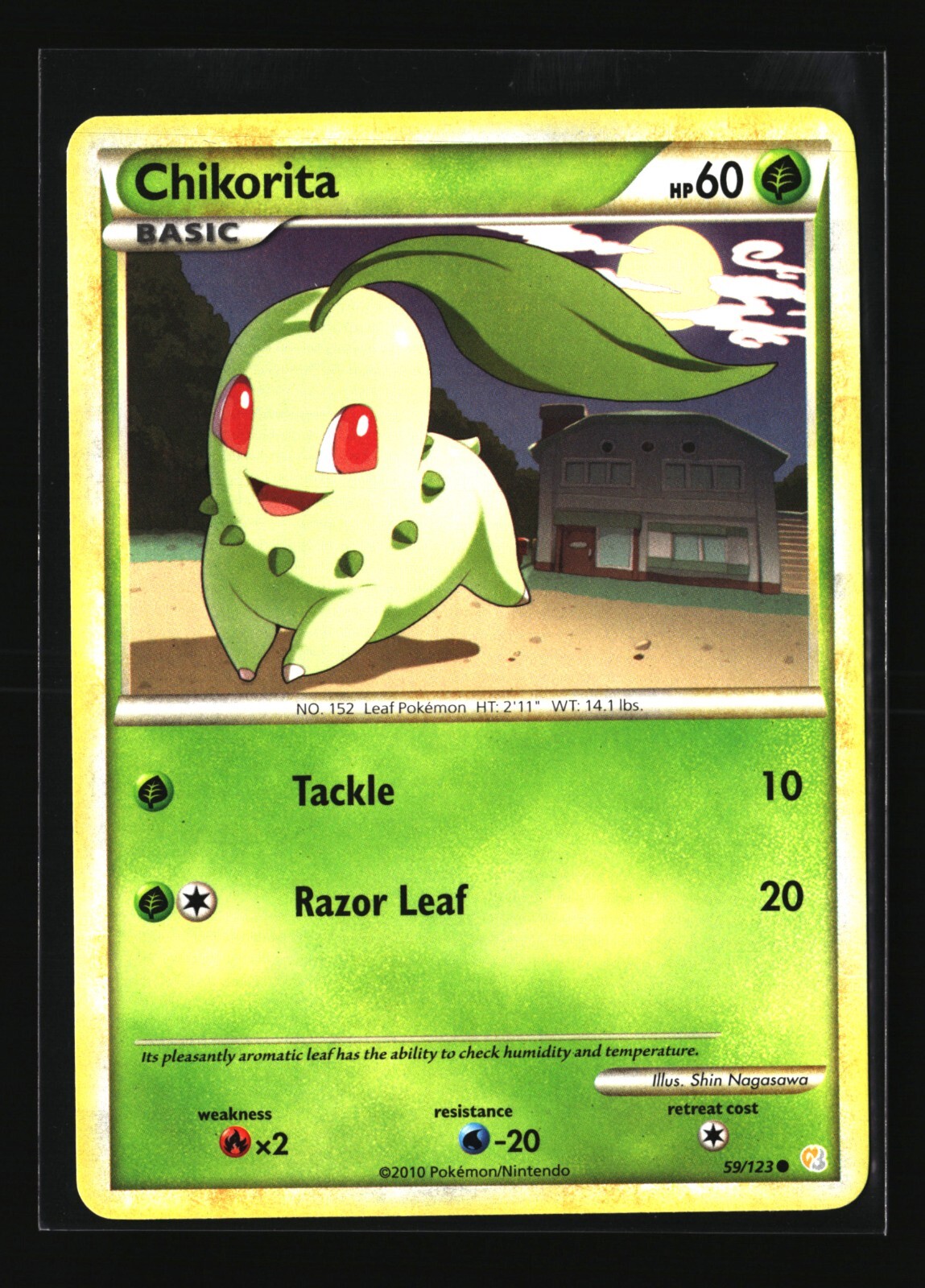 Pokemon CHIKORITA 59/123 Common (2009 HeartGold SoulSilver) NM/Near Mint