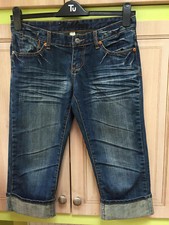 Pantalon jean 3/4 bleu foncé FISHBONE taille 27 W31 L18.
