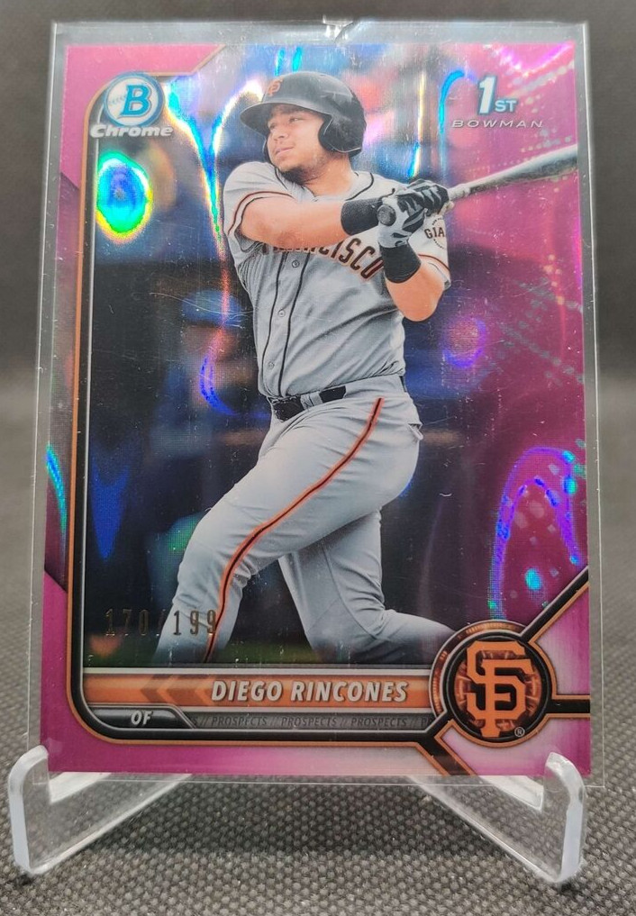 2022 Bowman Chrome Fuchsia Lava Refractor /199 #BCP-65 Diego Rincones Giants