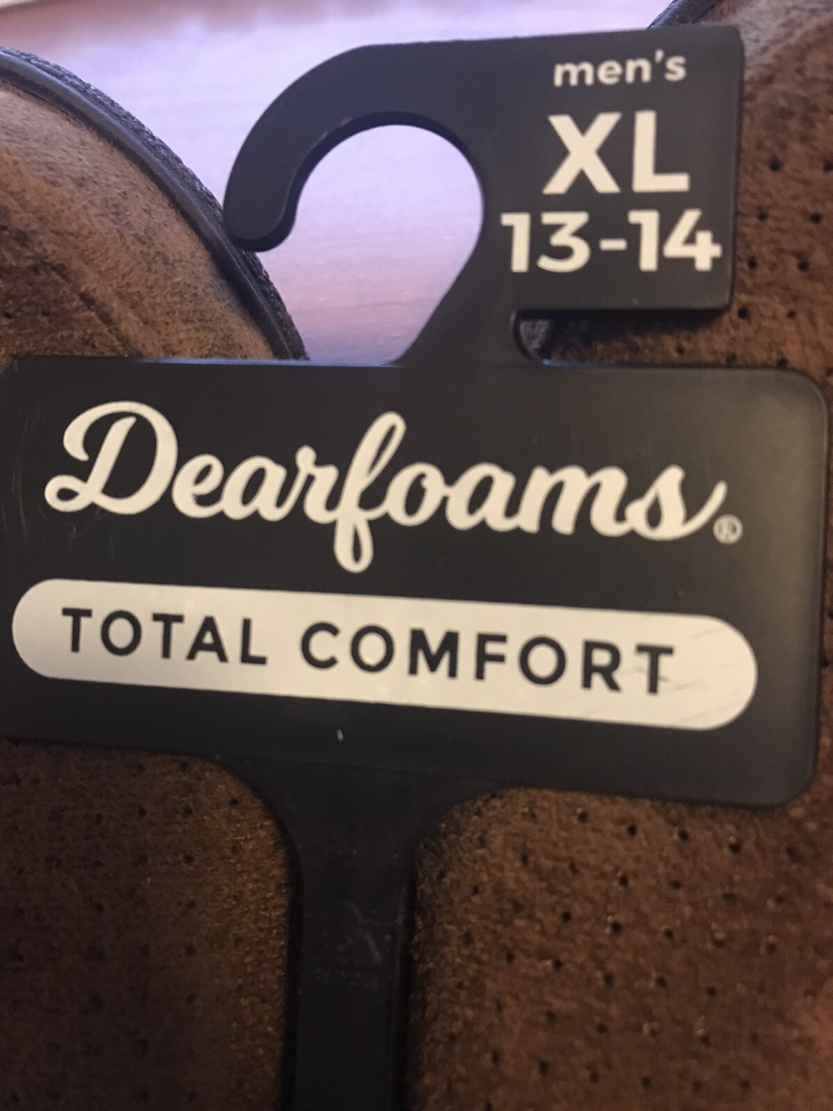 NEW DEARFOAMS MENS MEMORY FOAM TOTAL COMFORT SLIPPERS XL 13/14