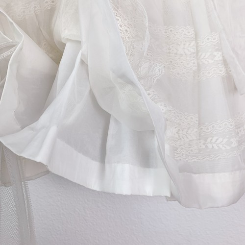 Vintage 50s 60s Tiny Town Togs White Easter Lace Sheer Girls Dress 4/5 - Picture 5 of 9