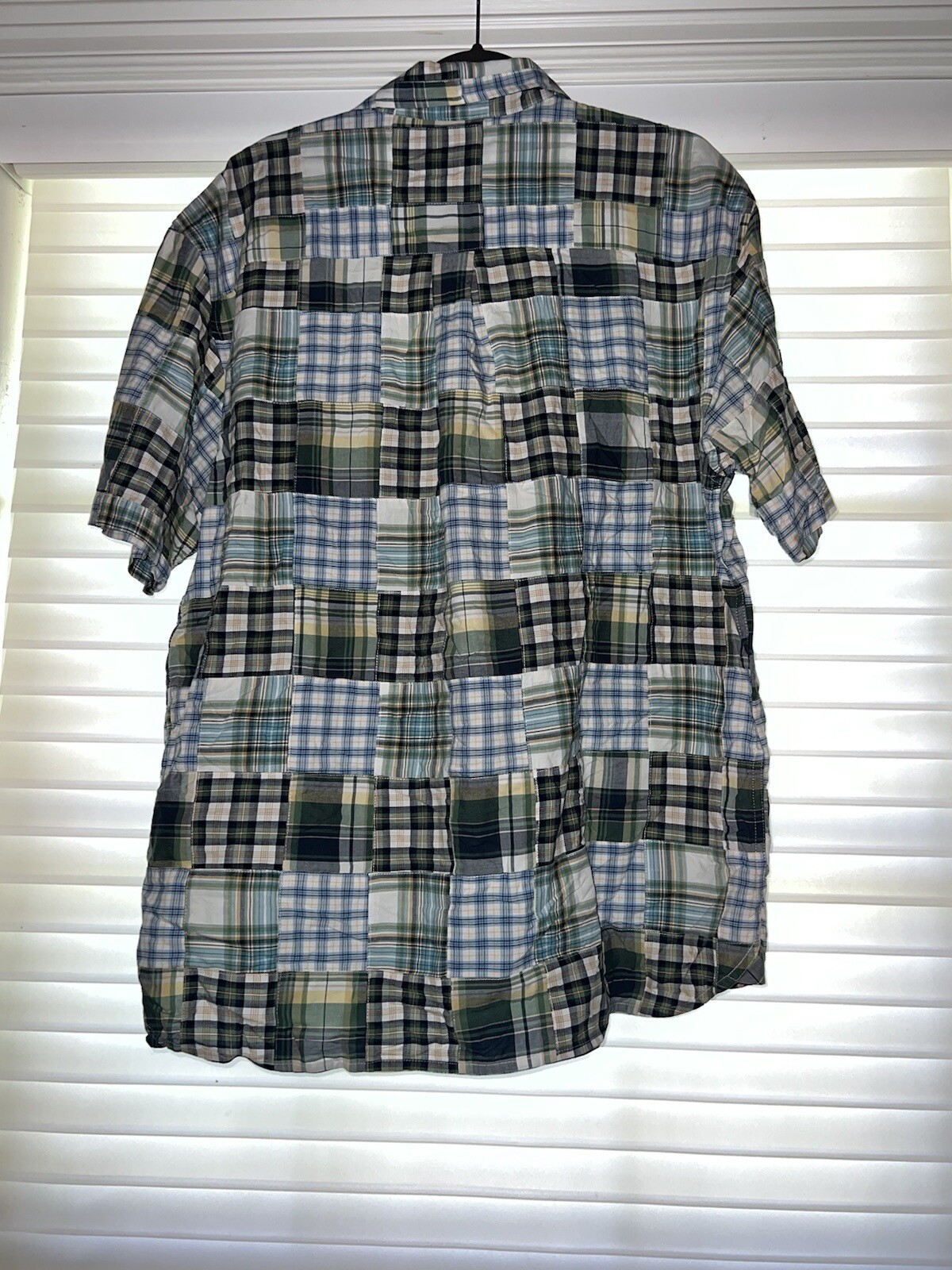 IZOD Jeans Checked Patchwork Button Up Shirt With… - image 4