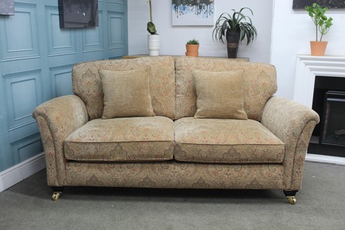 PARKER KNOLL DEVONSHIRE LARGE 2 SEATER SOFA IN RAGLEY MEDALLION RED FABRIC - Picture 2 of 15