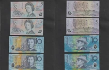 Australia Lot of 14 Bank Notes Uncirculated & Circulated.  One Bonus Note Free