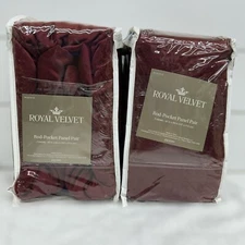 Royal Velvet Rod-Pocket Panel Pair 42" X 84" Red Maroon Curtain Set Of 2 JCP New
