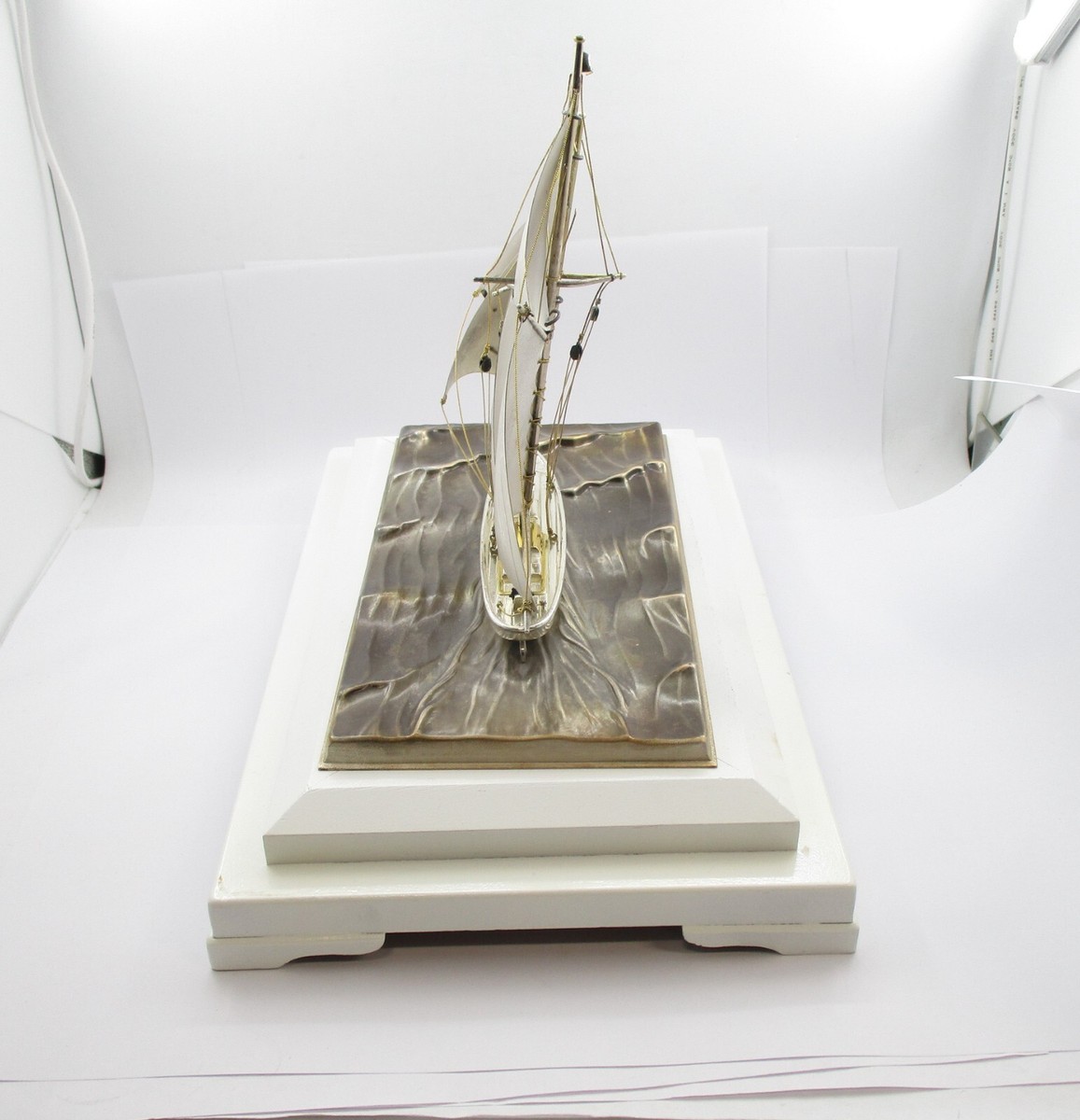 Takehiko Seki Yacht Sterling Silver Sculpture Silver Plated Base