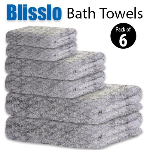 LUXURY 6 PIECE TOWEL BALE SET 100% PURE EGYPTIAN COTTON WAFFLE BATH HAND FACE - Picture 8 of 24