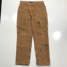 Carhartt Mens 36 x 34 Brown Double Knee Work Pants Loose Original Fit