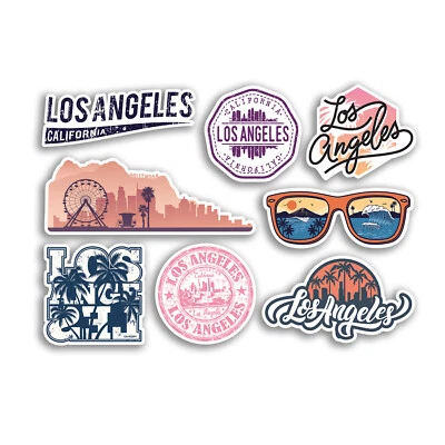 A5 Sticker Sheet Los Angeles Vinyl Stickers - America USA Holiday Travel #78497