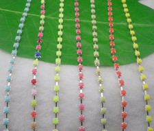 SS12 Costume Applique 3mm color Acrylic rhinestone silver Trimming Chain 5yards