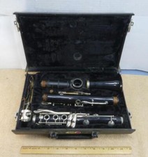 Vintage Vito Reso-Tone Clarinet Woodwind Instrument w/ Case Geo. Bundy 3 Mouthpc