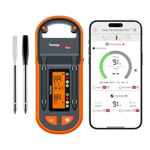 Meat Thermometer with 2 Color-Coded Probes, Bluetooth Meat Thermometer with LCD--image