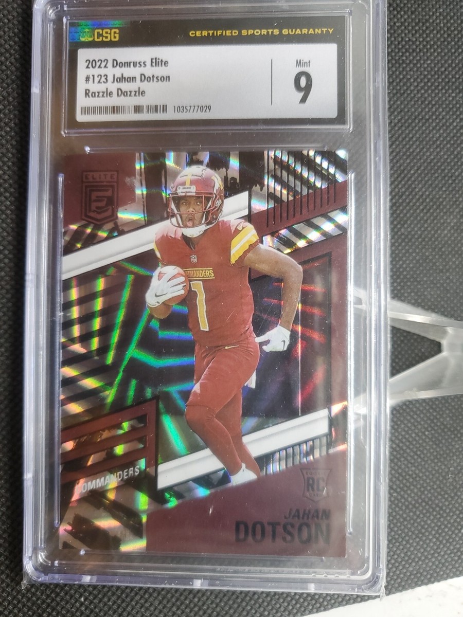 13インチ ドラゴンセールさん専用2 2022 Donruss Elite Jahan Dotson RC #123 Razzle Dazzle CSG 9