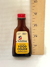 VINTAGE Szyling Yellow Food Barwnik Brązowa szklana butelka McCormick 1 fl oz '76