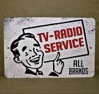 Metal Sign Tv Radio Service repair shop television electronics technician audio