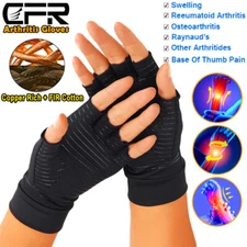 Copper Compression Arthritis Gloves Carpal Tunnel Hand Support Brace Pain Relief