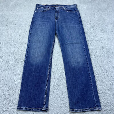 Levi's 751 Men's Jeans Blue Straight Regular Denim Trouser 36x32 Red Tab Whisker