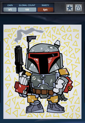 Topps Star Wars Card Trader 2017 Boba Fett Attitude Gold Epic 100cc