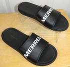 MERRELL Women's Cortland Slide Sandals Black/White Spellout Logo Size 8 — photo 1
