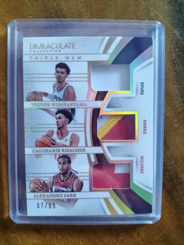 Panini 2024-25 Immaculate Collection Triple Mem ITM-VZA 07/99 Wembanyama - Photo 1/2