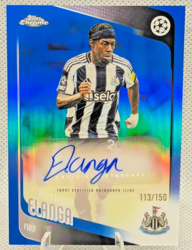 Anthony Elanga AUTO 113/150 -BLUE- Topps Chrome UCC #CA-AE Newcastle Sweden