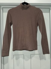 Vintage Harley-Davidson Women’s Ribbed Mockneck Brown Long Sleeve Made in USA- M