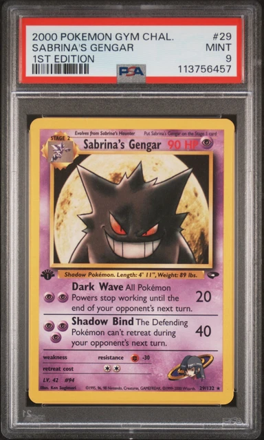 2000 Pokemon Gym Challenge 1st Edition Sabrina's Gengar #29 PSA 9