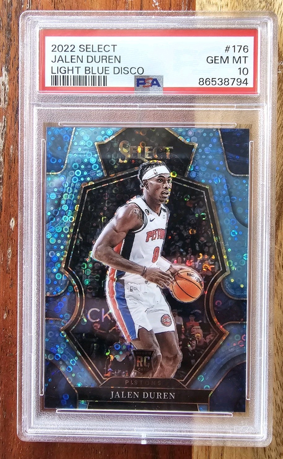2022-23 Select Jalen Duren Light Blue Disco #176 Rookie RC SP /99 PSA 10 💎