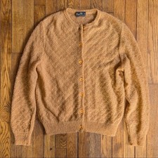 Vintage Mohair Cardigan 48 Large Baggy Shag 70s Orange