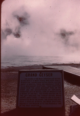 #ad Photograph 35MM Slide Yellowstone National Park Sign Grand Geyser Wyoming $14.99