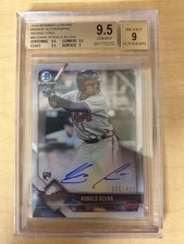 2018 Bowman Chrome Ronald Acuna /499 Rookie Refractor Auto BGS 9.5 Braves RC
