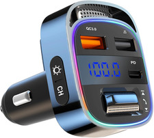 Bluetooth 5.4 FM Transmitter Car Adapter, 54W PD  QC3.0 USB Charger, Handsfree