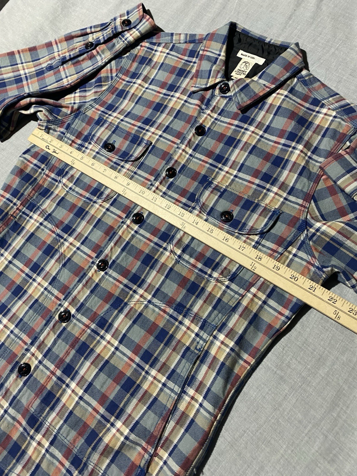 Hiroshi Kato The Anvil Shirt Jacket Size Medium Plaid Blue NWOT - second product detail image
