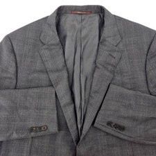 Hickey Freeman Men's Charcoal Glen Plaid Wool Blazer Suit Jacket 48L