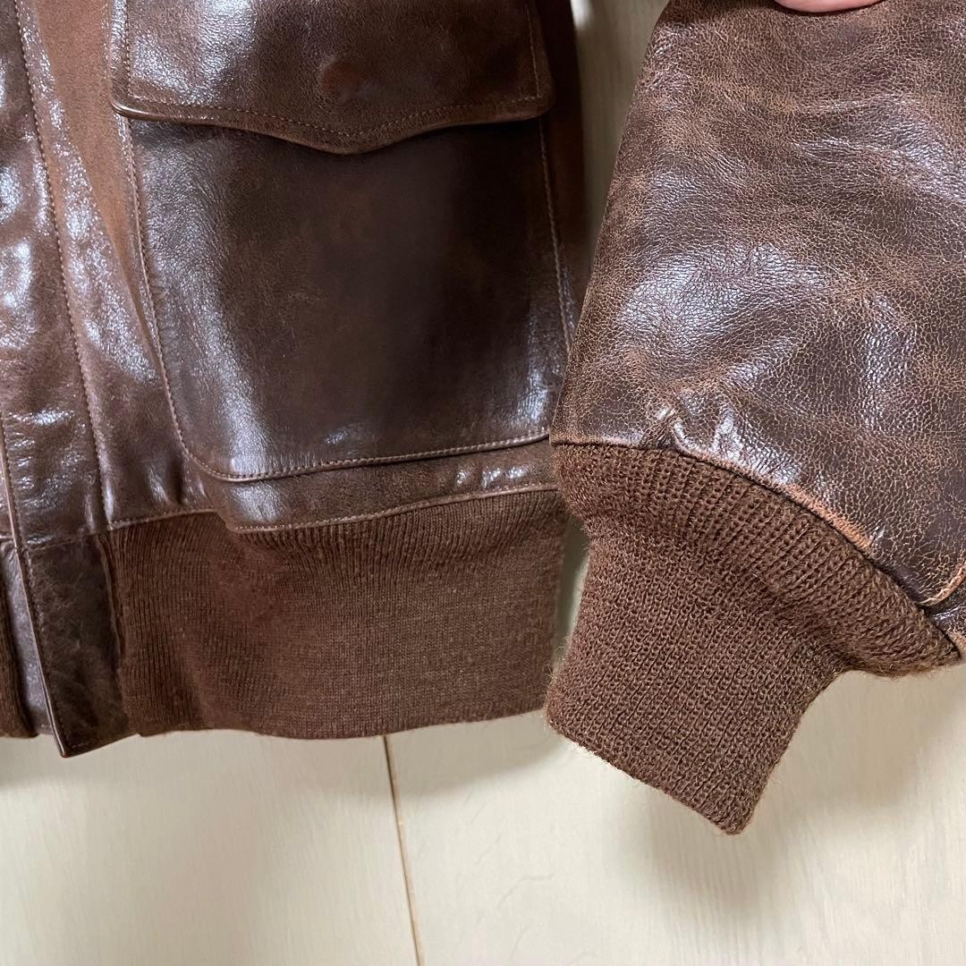 Buzz Rickson's A-2 Leather Flight Jacket L Brown - image 14