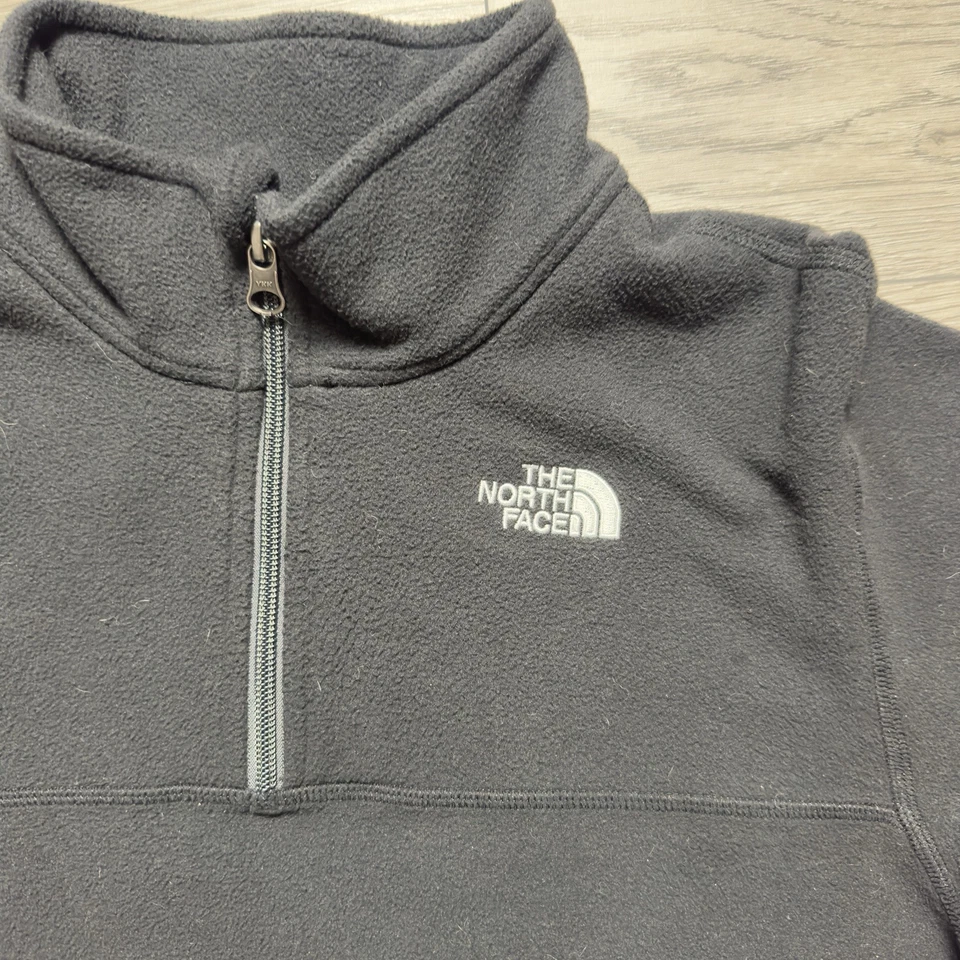 Pullover polar The North Face negro para niños X grande 1/4 cremallera Foto 2 de 4